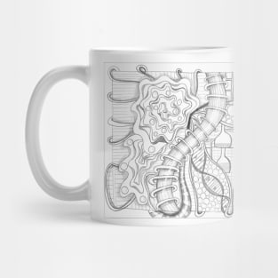 Illustration hand draw with science theme greyscale monochrome Mug